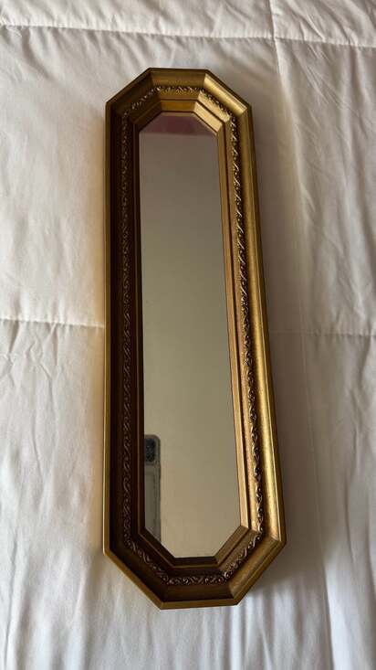 Unbranded Other - Vintage Gold Ornate Elongated Octagon Narrow Wall Mirror